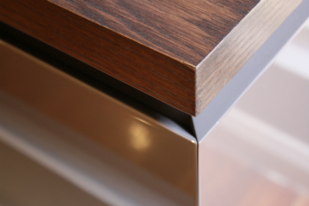 Corner detail on cabinet