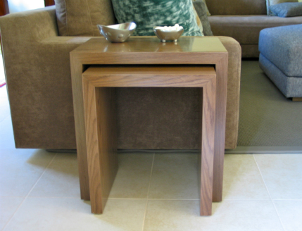 Walnut side tables